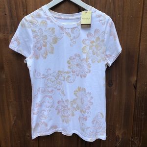 Sonoma Everyday Tee New NWT white Yellow Floral M